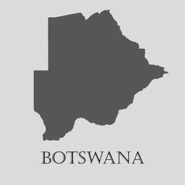 Black Botswana map - vector illustration Stock Illustration