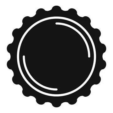 Black bottle cap top view silhouette icon Stock Illustration