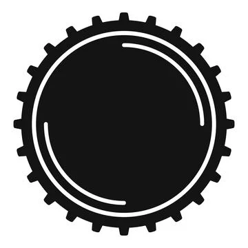 Black bottle cap top view beverage icon Stock Illustration