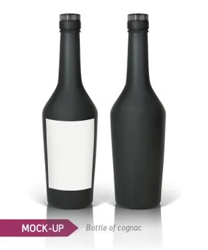 Black bottle of cognac Stock Illustration