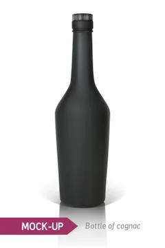 Black bottle of cognac Stock Illustration