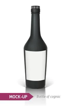 Black bottle of cognac Stock Illustration