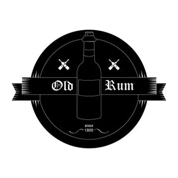 Black bottle emblem Stock Illustration