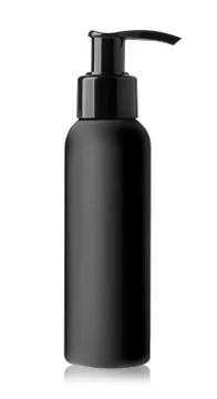Black bottle of liquid soap Stock Photos