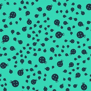 Black Bottle with potion icon isolated seamless pattern on green background Stock Illustration