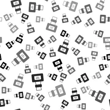 Black Bottle with potion icon isolated seamless pattern on white background Stock Illustration