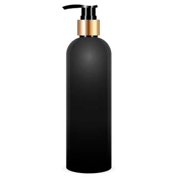Black bottle with pump vector mockup illustration Stock Illustration