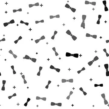 Black Bow tie icon isolated seamless pattern on white background. Vector Stockillustratie