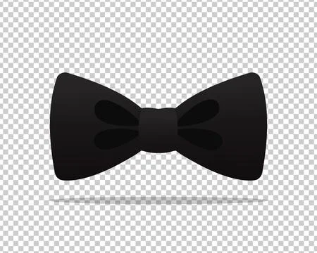 Black bow tie isolated on transparent background. Tied bow Stock-Illustration