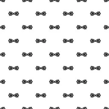 Black bow tie pattern on white background Stock Illustration