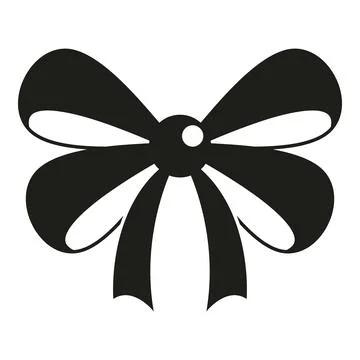 Black bow vector icon representing gift decoration 스톡 일러스트