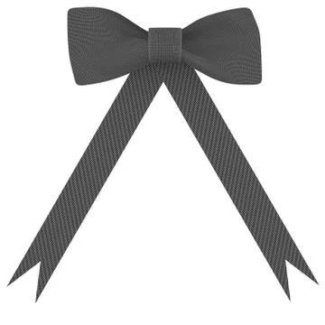 Black bow on a white background Illustrazione stock
