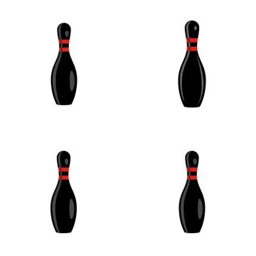 Black bowling pins repeating seamless pattern background Stockillustratie