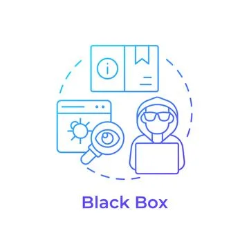 Black box blue gradient concept icon Illustrazione stock