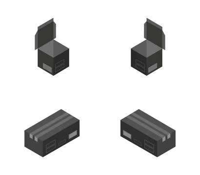 Black box icon illustrated in vector on white background 스톡 일러스트