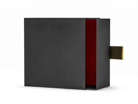 Black box mock up isolated on white background. 3D Stock Photos