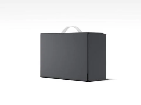Black box package with transparent handle . 3d rendering Illustration