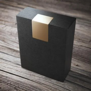 Black box with sticker Иллюстрация