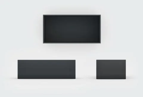 Black box three side Stock Illustration