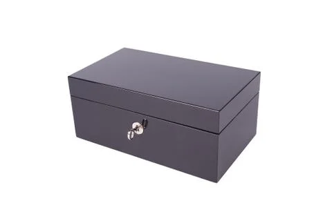 Black box on white background Stock Photos