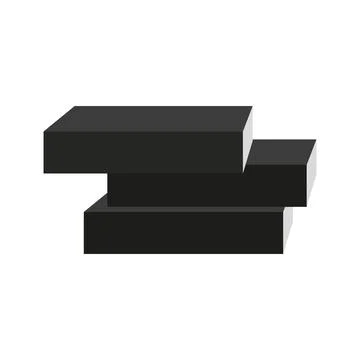 Black boxes in a row. Vector illustration. Stock Illustration