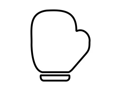 Black boxing glove icon outline. Contour. Minimalist design of sporting glo.. Stock Illustration