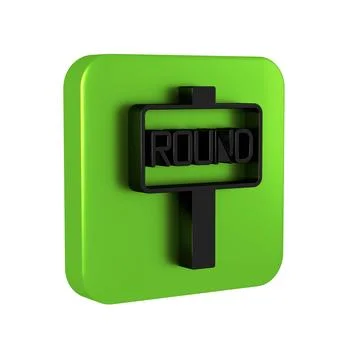 Black Boxing ring board icon isolated on transparent background. Green squa.. Stock Illustration