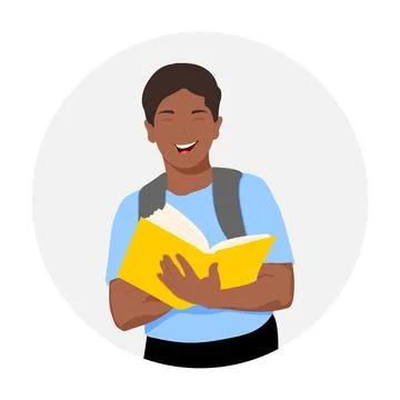 Black boy with book Stock Illustration