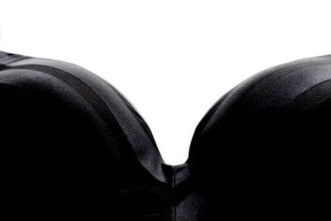 Black bra close up on a white background Stock Photos