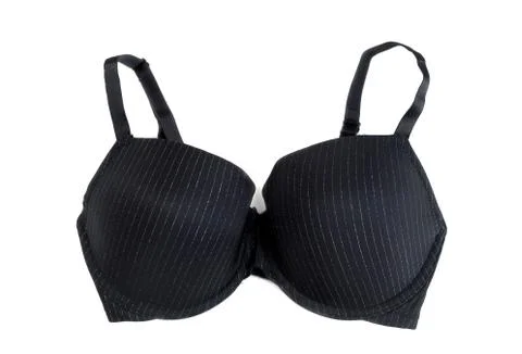 Black bra with stripes. Stock Photos