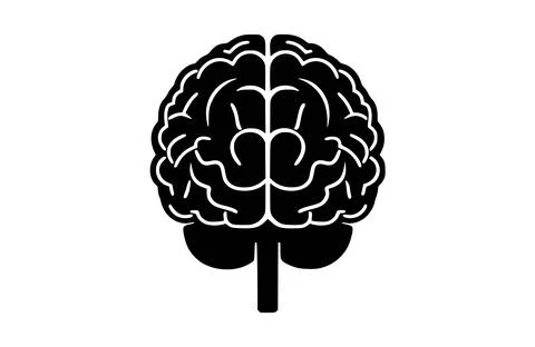 Black brain icon isolated on white background. Beautiful Brain icon. Stock Illustration