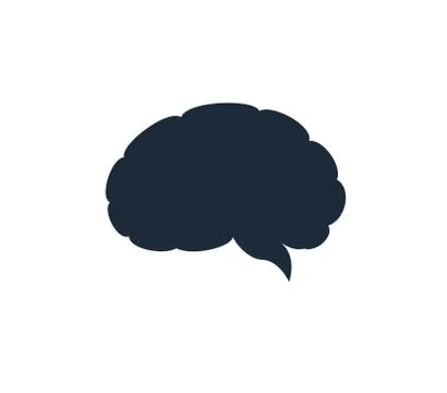 Black Brain Silhouette. Isolated Vector Illustration Stock Illustration