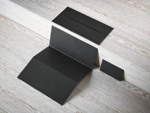 Black branding mockup. 3d rendering Stock Illustration