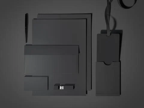 Black branding mockup. 3d rendering Foto stock