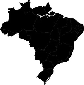 Black brasilia map Stock Illustration