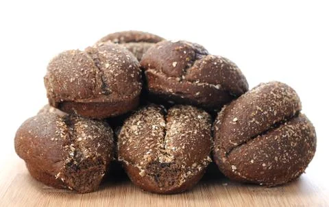 Black bread bun Stock Photos