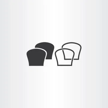 Black bread icons vector Illustrazione stock