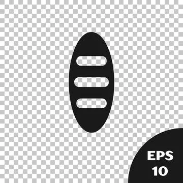 Black Bread loaf icon isolated on transparent background. Vector Illustrazione stock
