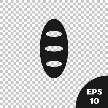 Black Bread loaf icon isolated on transparent background. Vector Stock Illustration