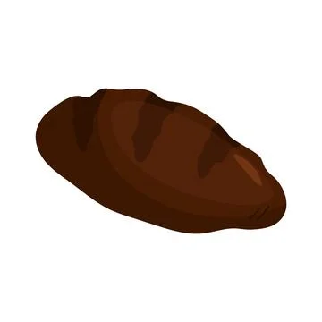 Black bread loaf on a white background. Vector illustration Stock Illustration