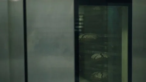 Black bread in the oven Stock Footage 76881583