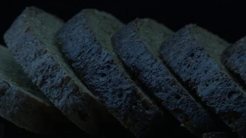 Black bread slices 스톡 동영상 83264097
