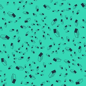 Black Brick icon isolated seamless pattern on green background. Vector Illustrazione stock