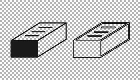 Black Brick icon isolated on transparent background. Vector Stock Illustration