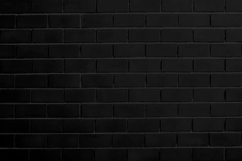 Black brick wall background in old dark The interior walls were empty with li Stock Photos