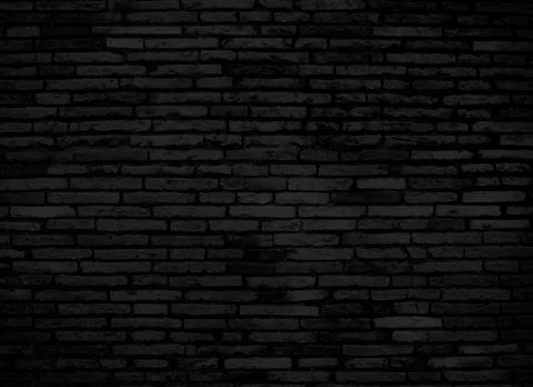Black brick wall for background or texture Stock Photos