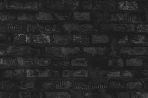 Black brick wall background or texture Foto stock