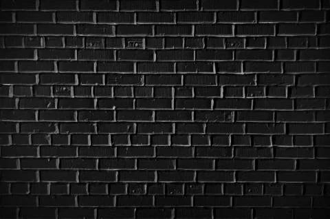 Black brick wall background Stock Photos