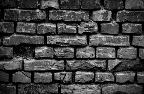 Black brick wall background texture Foto stock