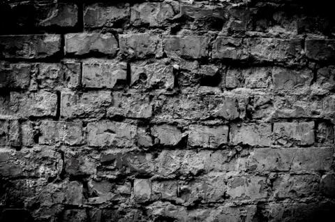Black brick wall background texture Foto stock